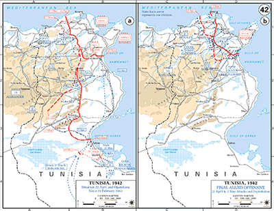 Situation 22 April and operations since 26 February 1943/Final Allied offensive.