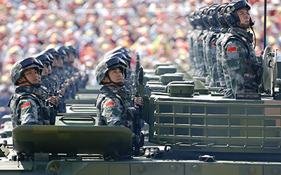 Chinese soldiers on parade – Tiananmen Square, Beijing.