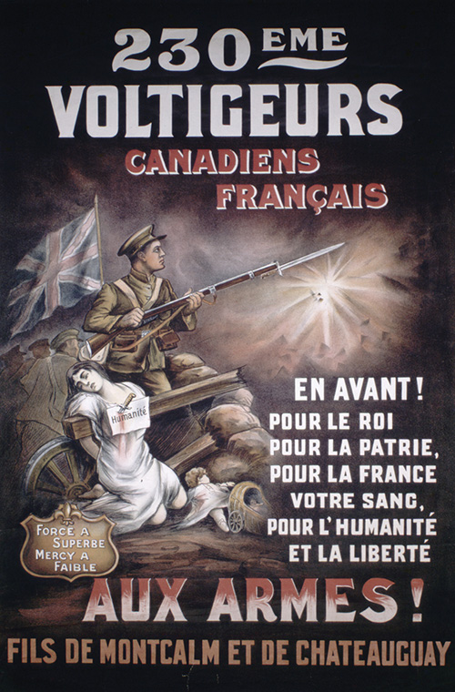 Affiche de recrutement, 230e Voltigeurs canadiens franais.