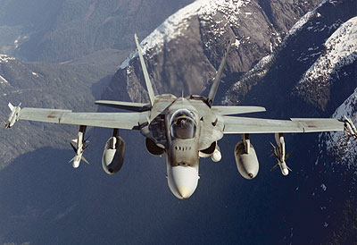 CF-18 Hornet in flight
