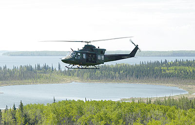 CH-146 Griffon helicopter flying during Ex Maple Flag