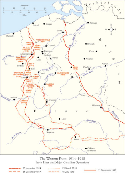 Map of the Western Front