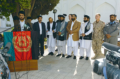 Brigadier-General Fraser with the five Afghan governors 
