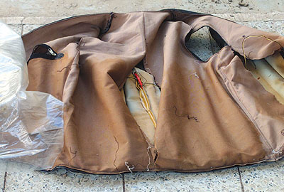 Vest of a typical suicide bomber