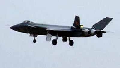The Chinese J-20 stealth fighter on approach for landing at Chengdu, China, 13 January 2011.