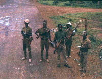 Control post manned by members of the PAIGC (African Party for the independence of Guinea Bissau and Cape Verde) in Guinea Bissau, 1974.