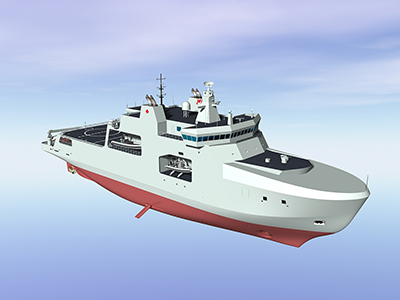 Rendering of a concept design of the Arctic Offshore Patrol Ship
