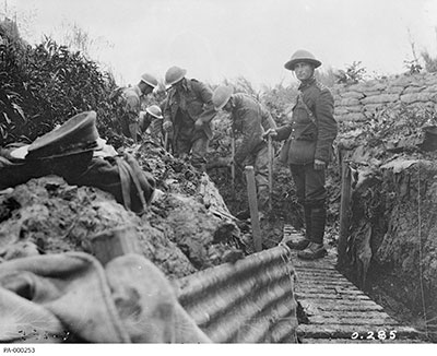 Repairing trenches, 22nd Infantry Battalion, July 1916. 