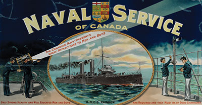 Affiche de recrutement (de la Marine), vers 1910.