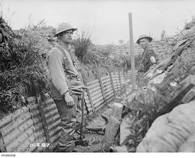 Two Vandoos in the trenches, July 1916.