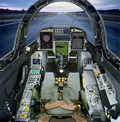Saab 39D Gripen front cockpit.