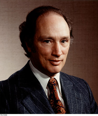 The Right Honourable Pierre Elliott Trudeau, Prime Minister of Canada.