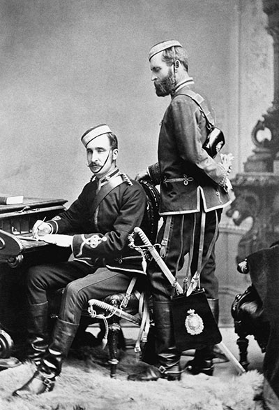 Colonel James Farquharson Macleod and Captain Edmund Dalrymple Clark of the Royal North-west Mounted Police in the late-1870s.