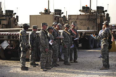 US soldiers briefing for operation