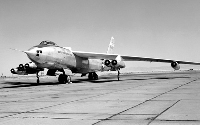 Un bombardier B47 Stratojet de Boeing, un des fers de lance du Commandement aérien stratégique pendant les premières années de la guerre froide.