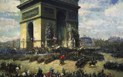 Canadians Passing in Front of the Arc de Triomphe, Paris, by Alfred Bastien