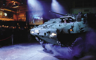 The Department of National Defence receives its first modernized LAV III in London, Ontario, 24 January 2013.