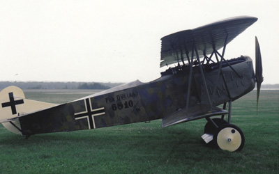 A German Fokker D-VII late-war fighter of the type flown very successfully by Rudolf Berthold.