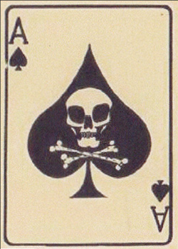 (Ace-of-spades death’s head card)