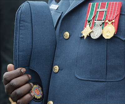 Airman with medals