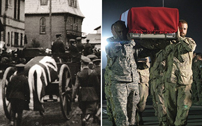 Representative burial carriages from post-First World War and Afghanistan.